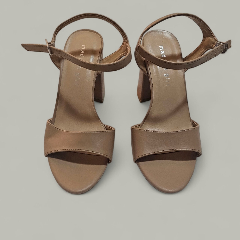 Madden Girl Tan Block Heel Sandals